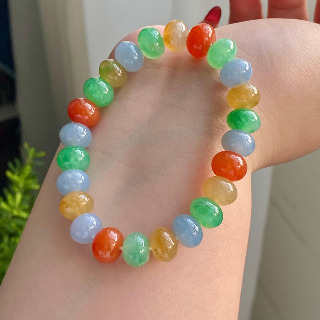 糯冰种多宝灯笼珠单圈手串（24颗）（yc215252）