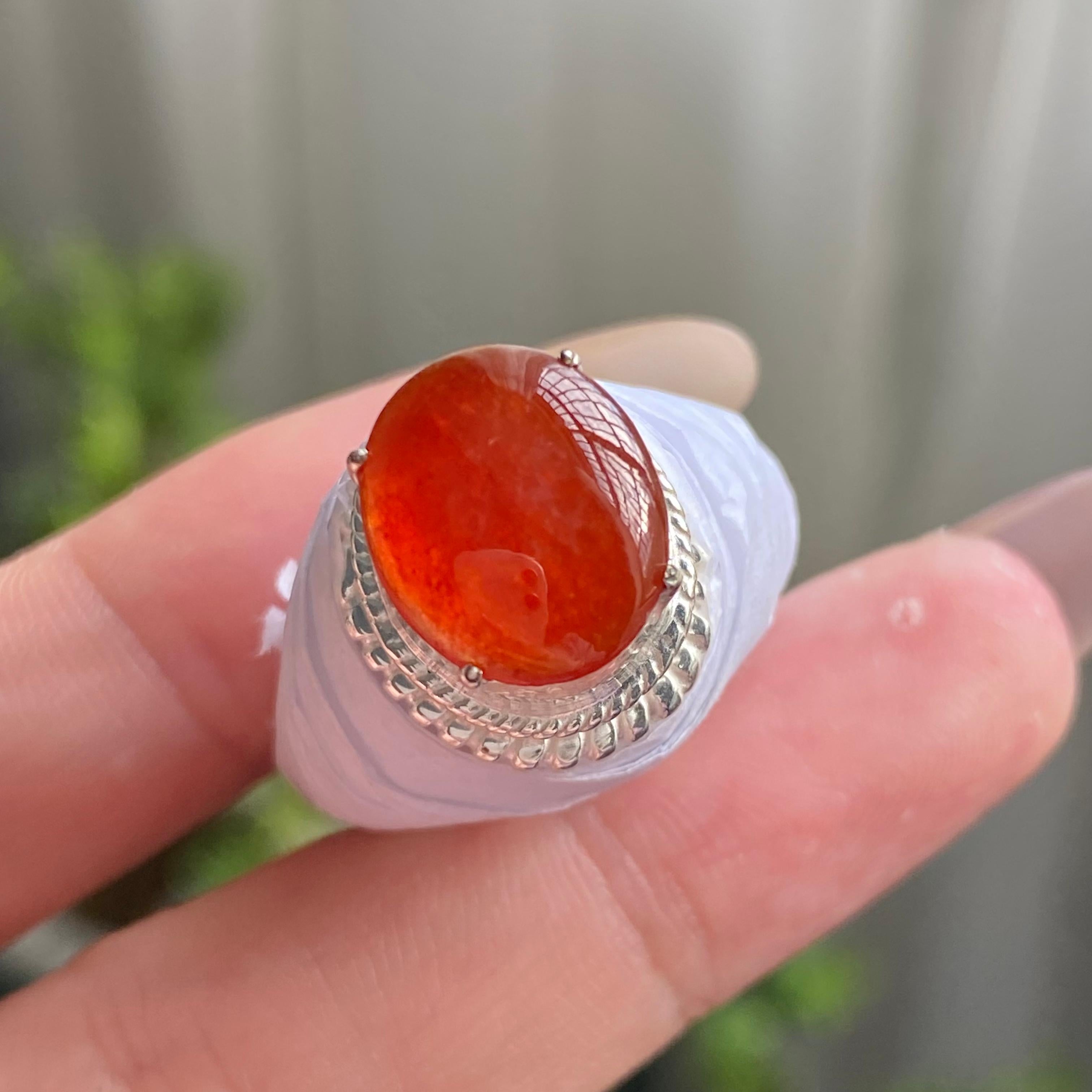 冰种红翡蛋面裸石（yc199667）