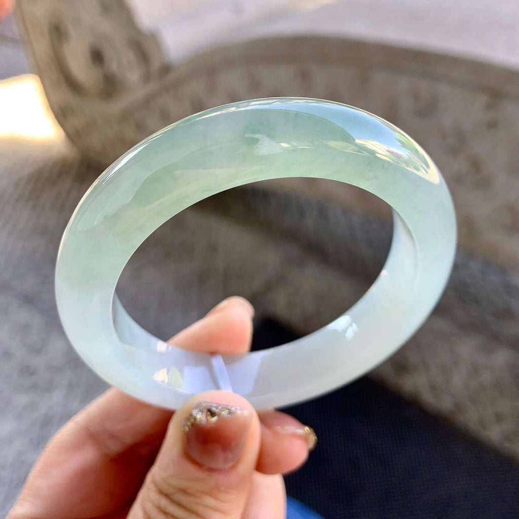 糯冰种飘花平安镯（53.3mm）（yc273587）