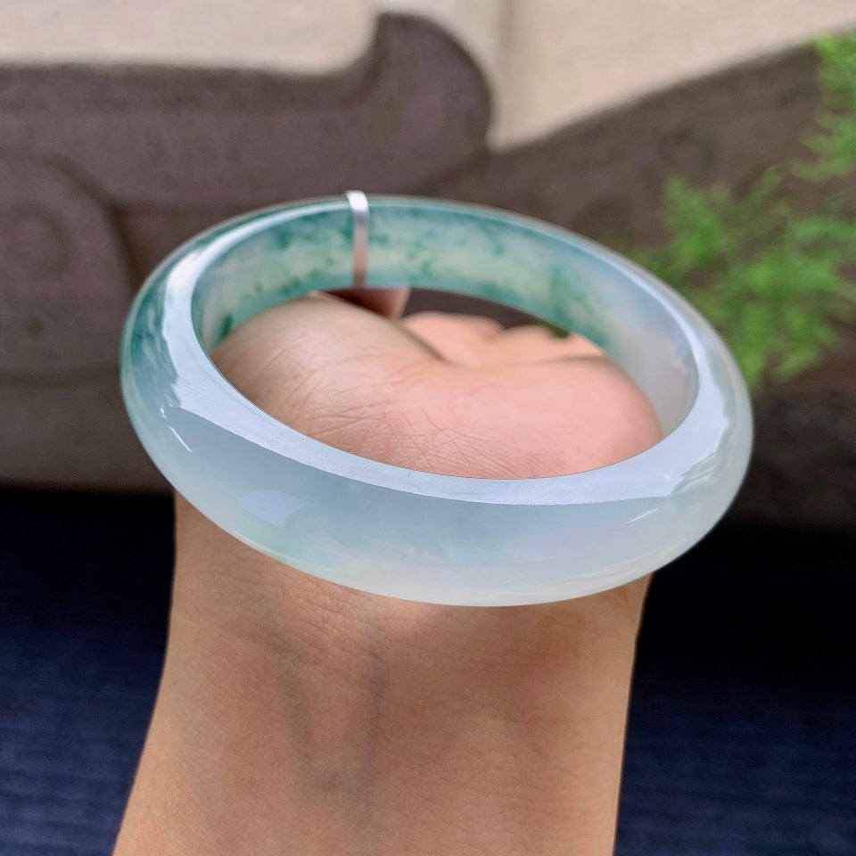 冰种飘花平安镯（57.6mm）（yc165878）