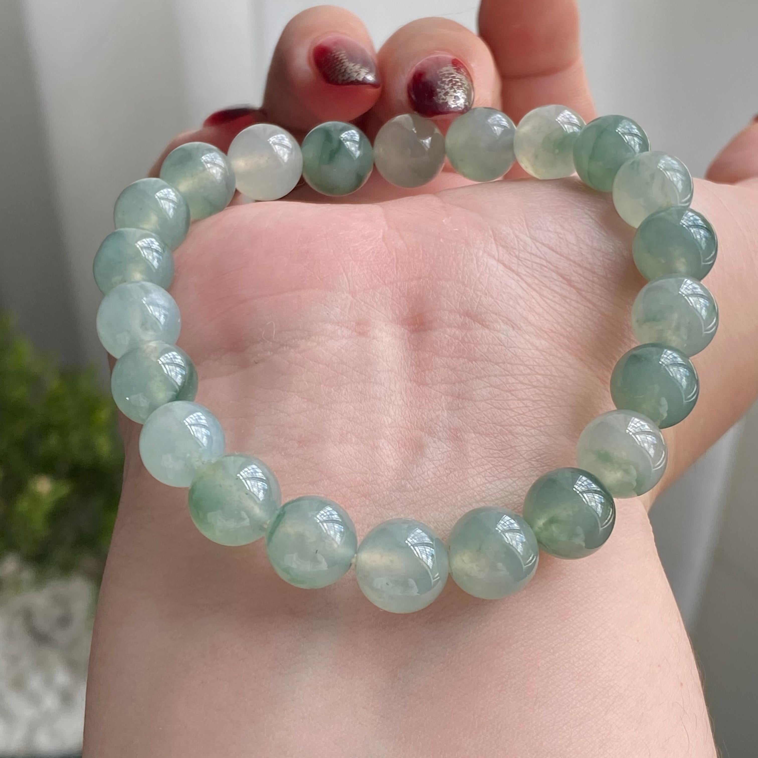 冰种飘花单圈手串（22颗）（yc213868）