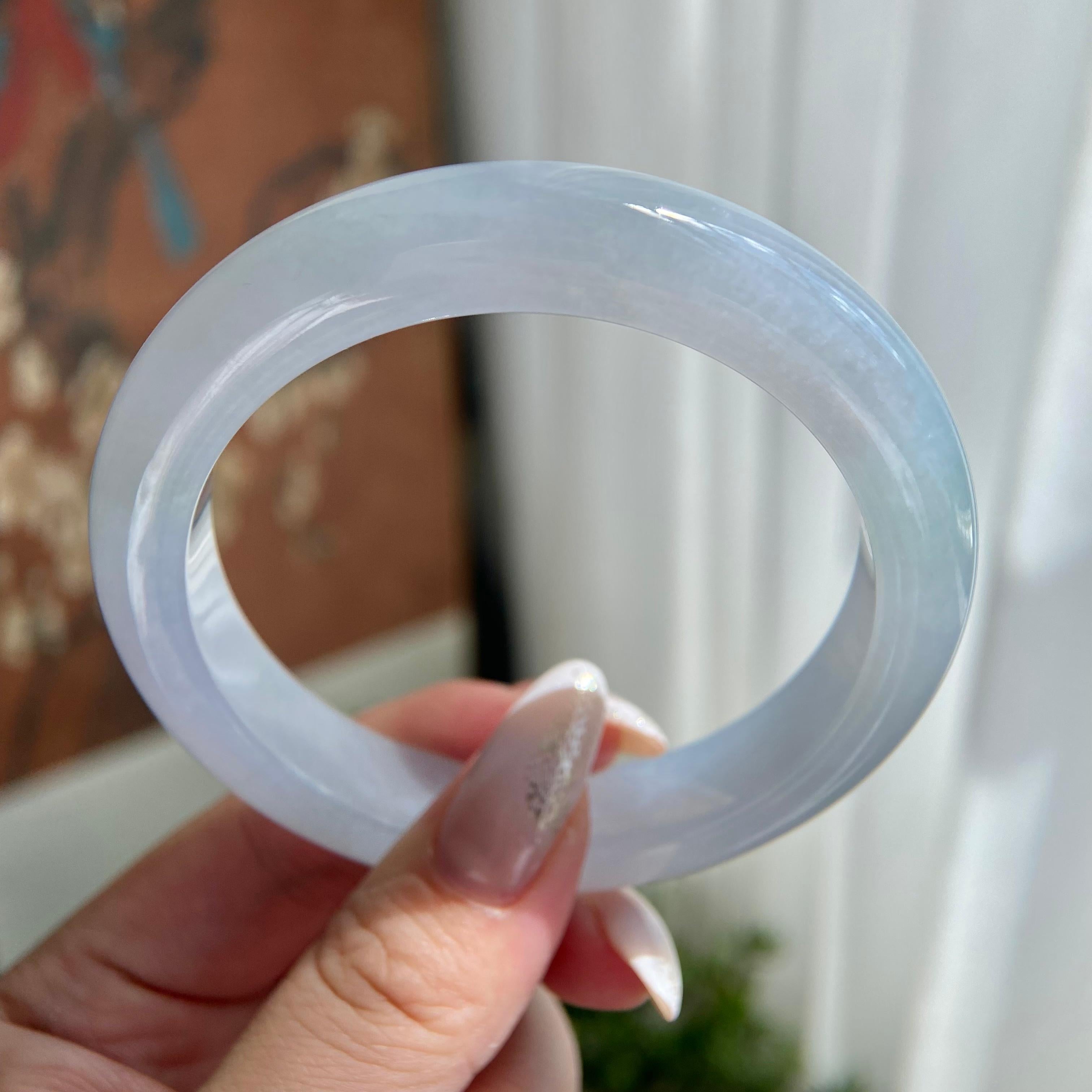 糯冰种淡春彩平安镯（59圈）（yc209984）