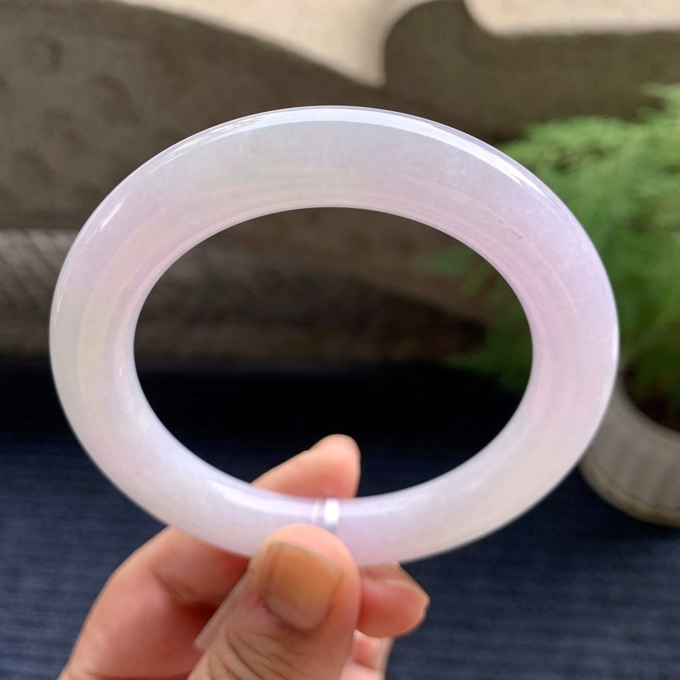 细糯种淡紫罗兰圆条手镯（57.6mm）（yc107656）