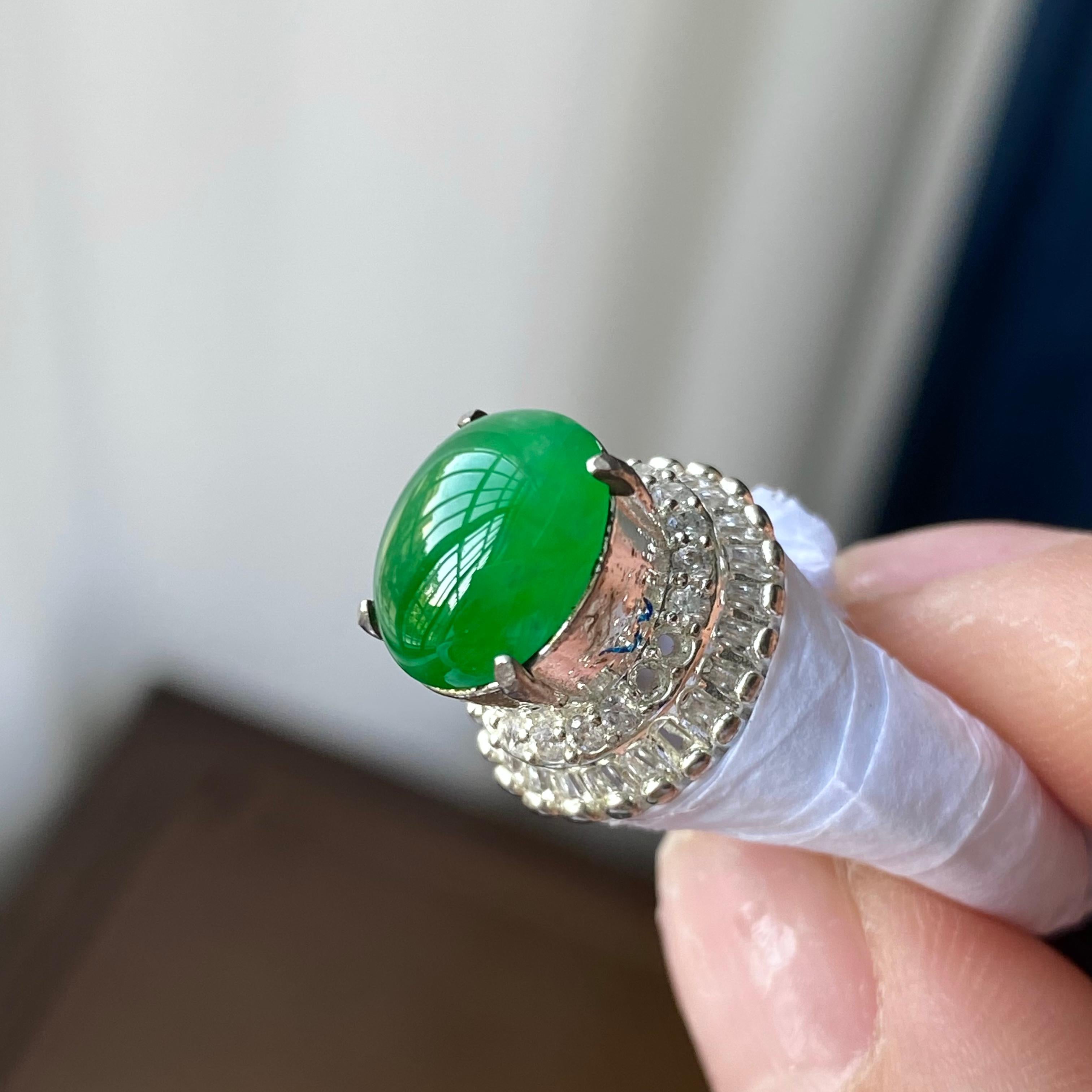 冰种满绿蛋面裸石（yc303870）