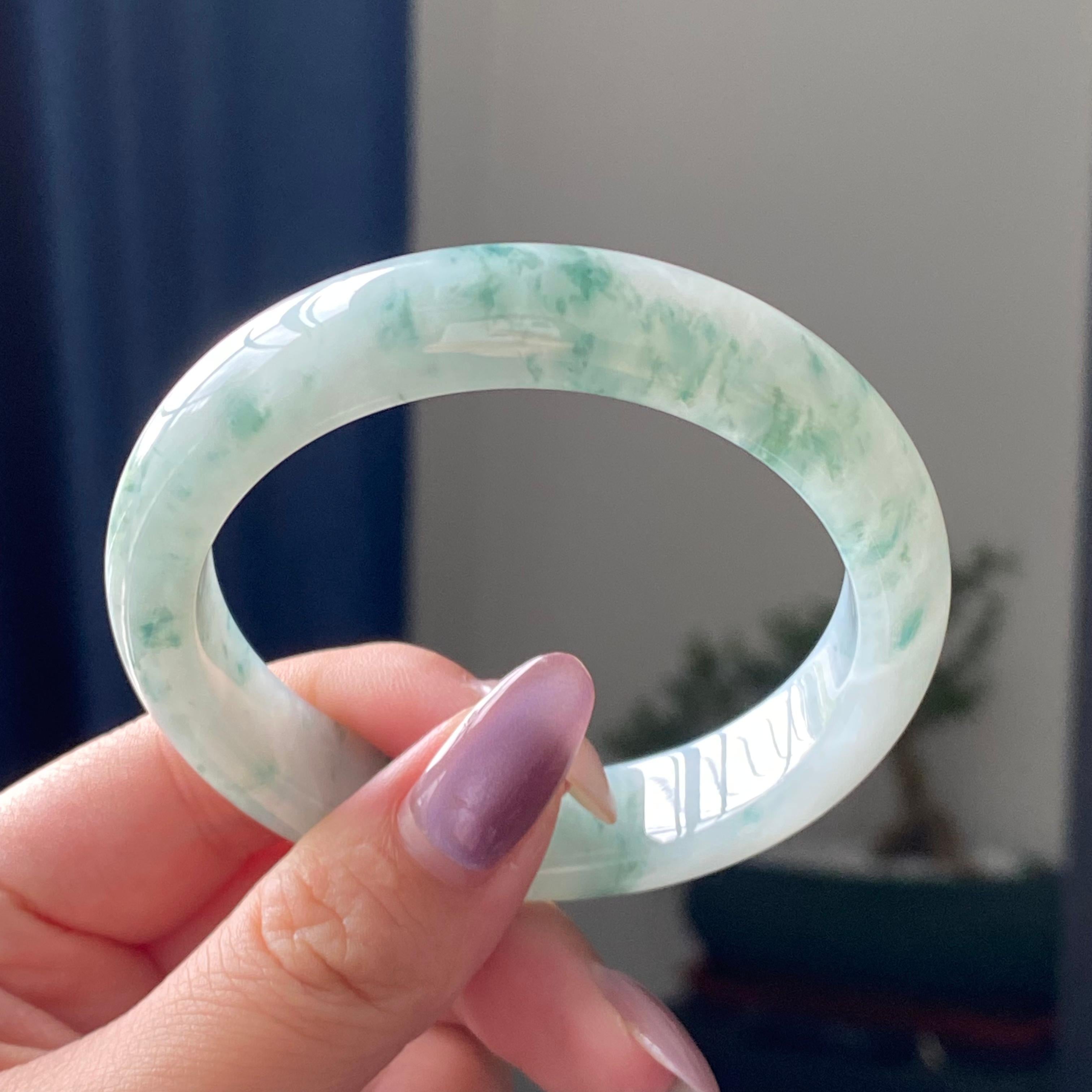 细糯种飘花平安镯手镯（55圈）（yc195223）