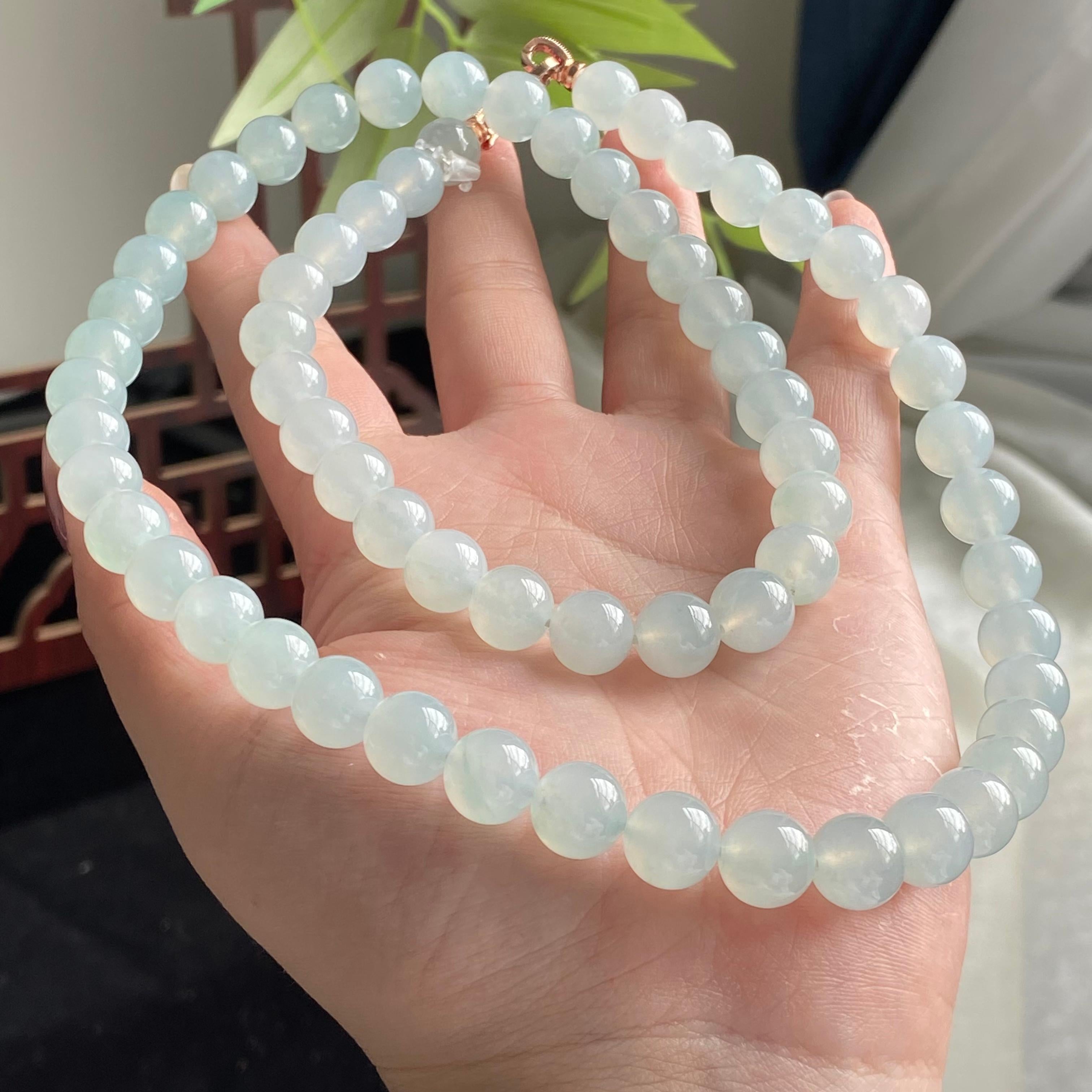 冰种晴底珠链（66颗）（yc196841）