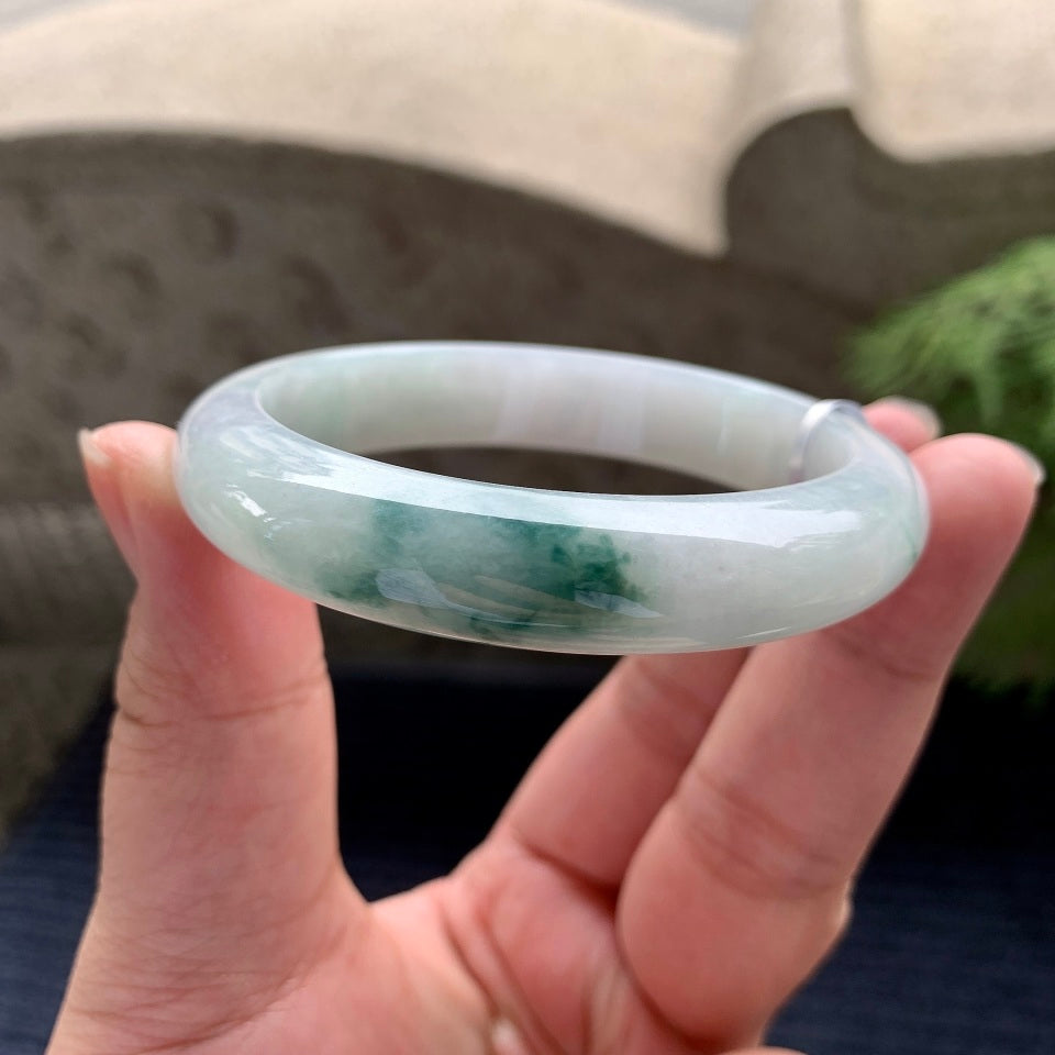 细糯种飘花平安镯（56mm）（yc088778）