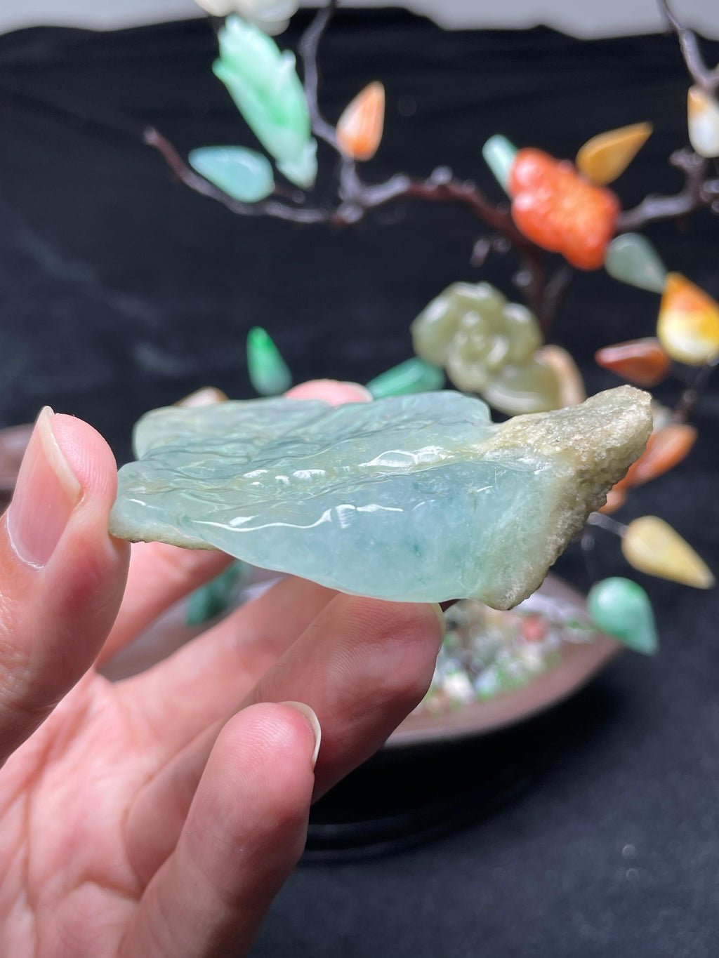 冰飘花翡翠片料（yc536335）