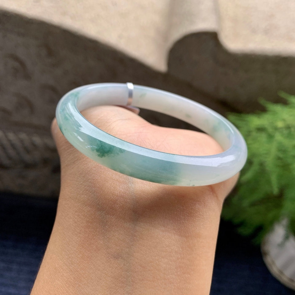 细糯种飘花贵妃手镯（55.5mm）（yc092179）
