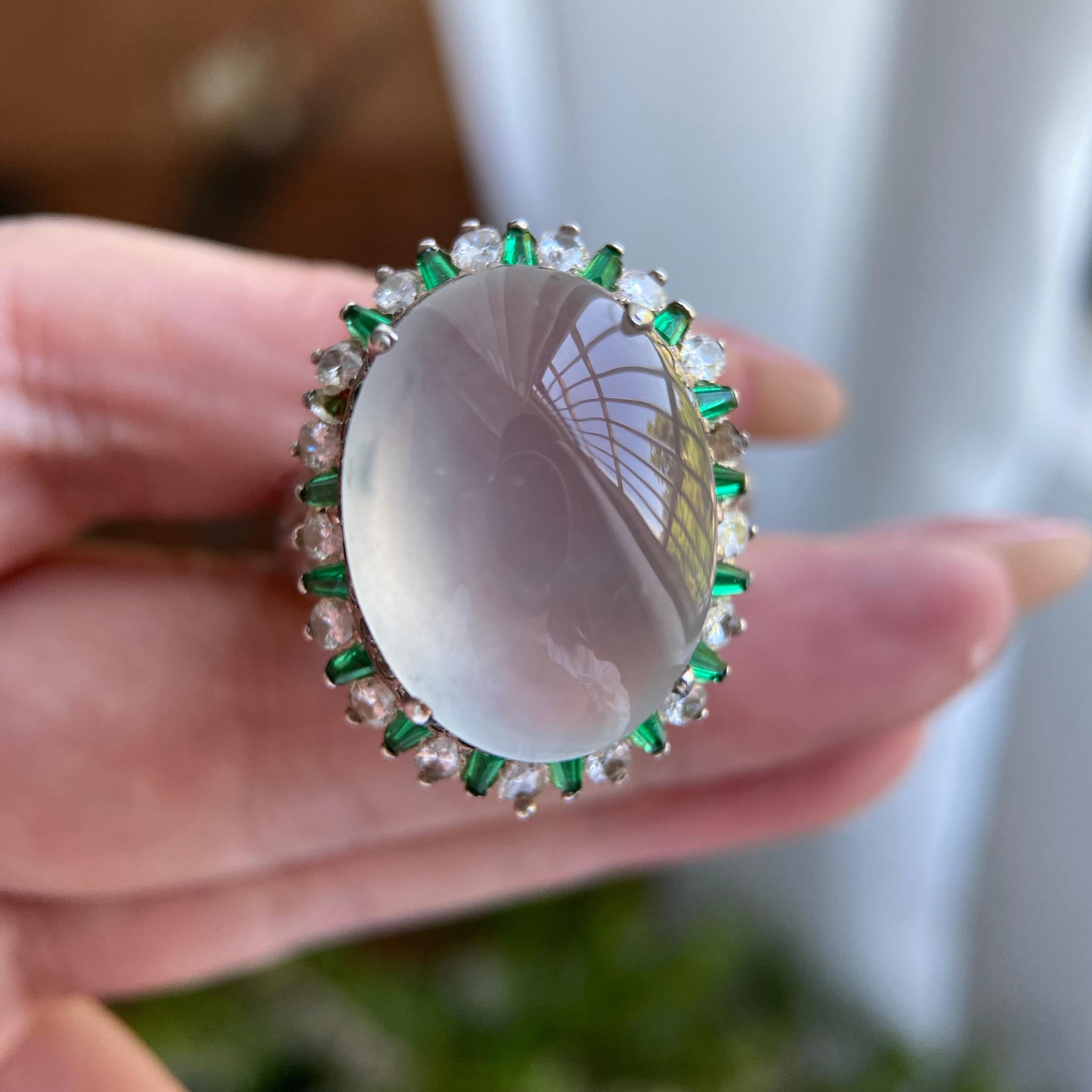 高冰种白月光鸽子蛋戒面裸石（yc234308）