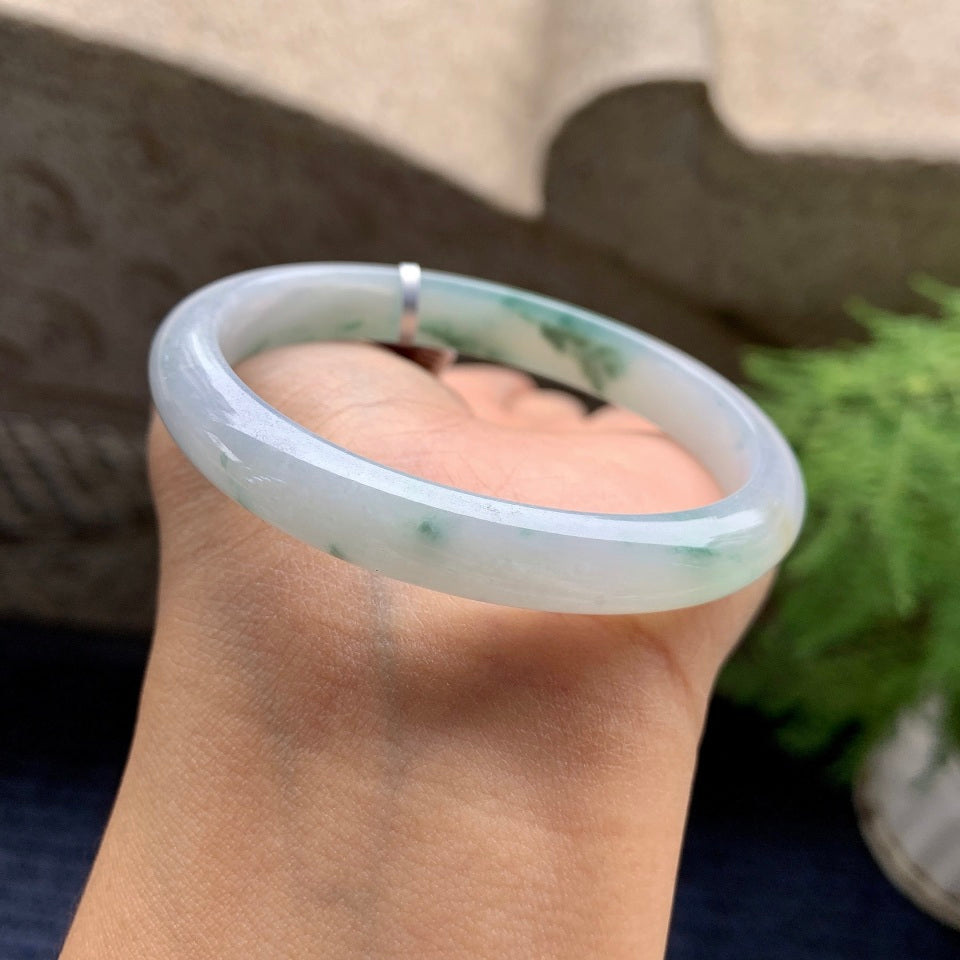 细糯种飘花贵妃手镯（55.5mm）（yc092179）