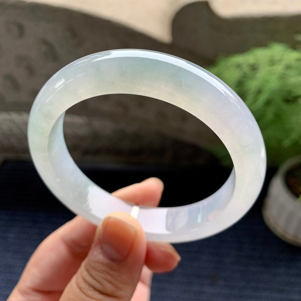 糯冰种淡晴底平安镯（57mm）（yc093399）