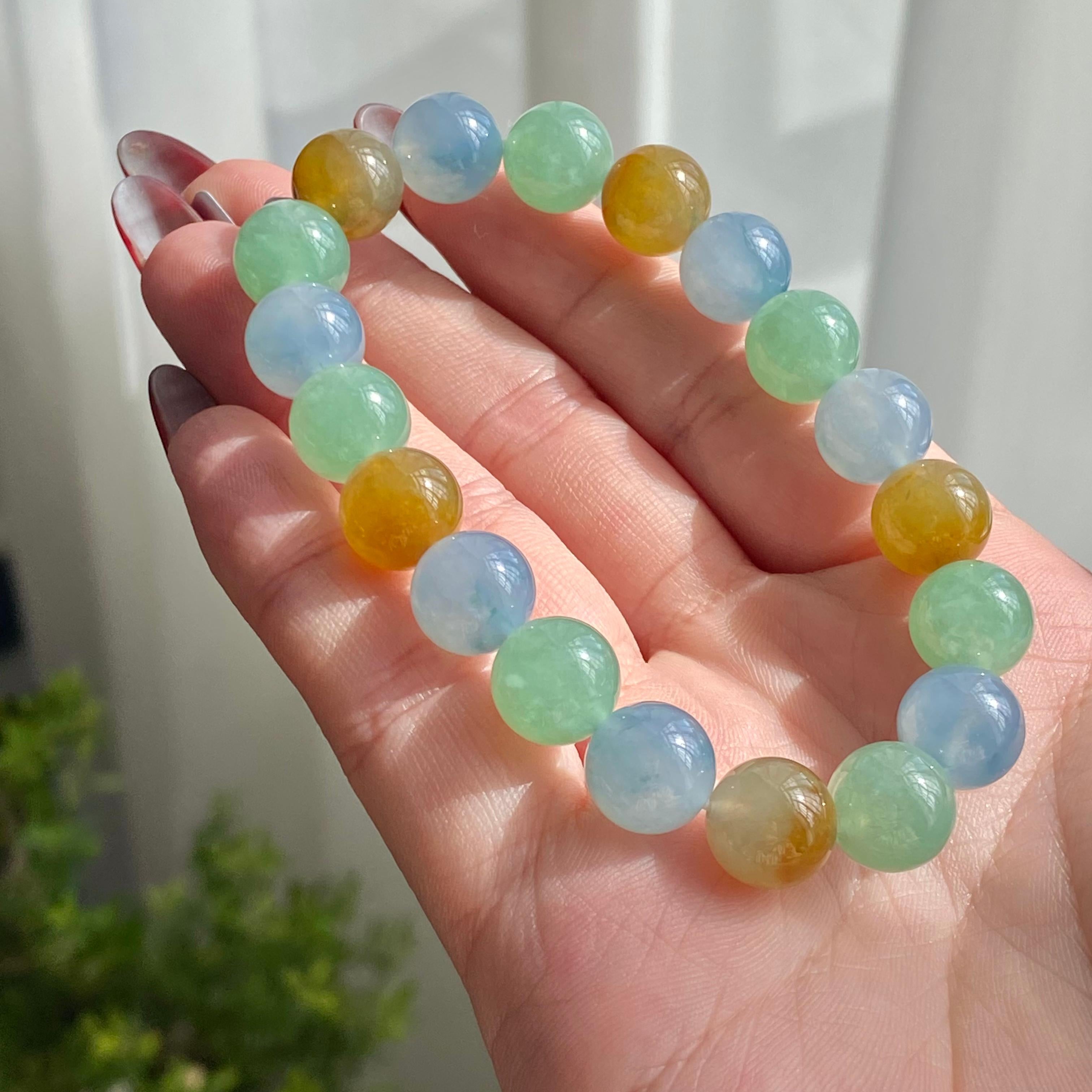 糯冰种多宝单圈手串（19颗）（yc216007）