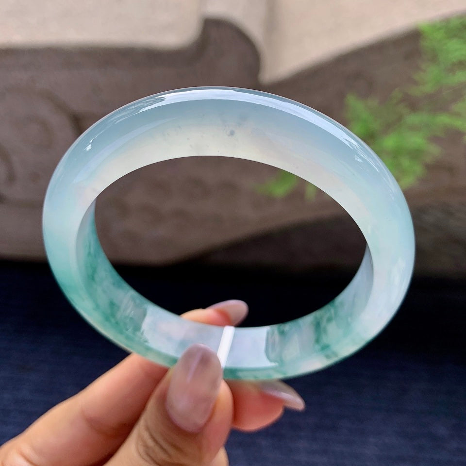 冰种飘花平安镯（57.6mm）（yc165878）