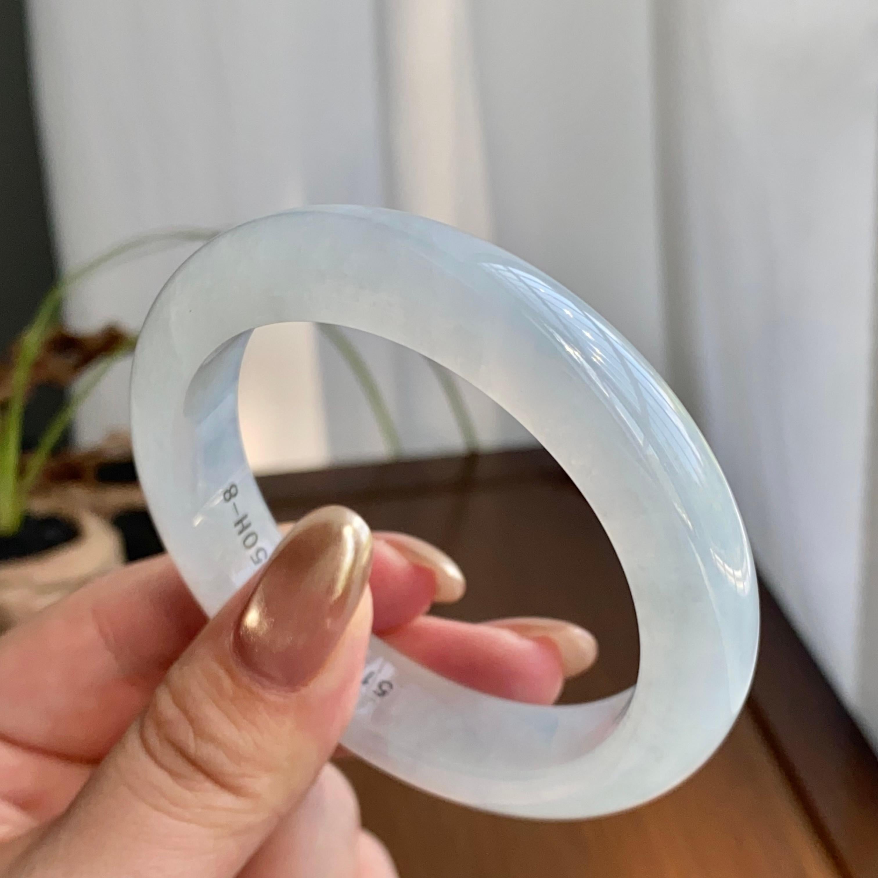 冰种白月光平安镯（54圈）（yc259087）