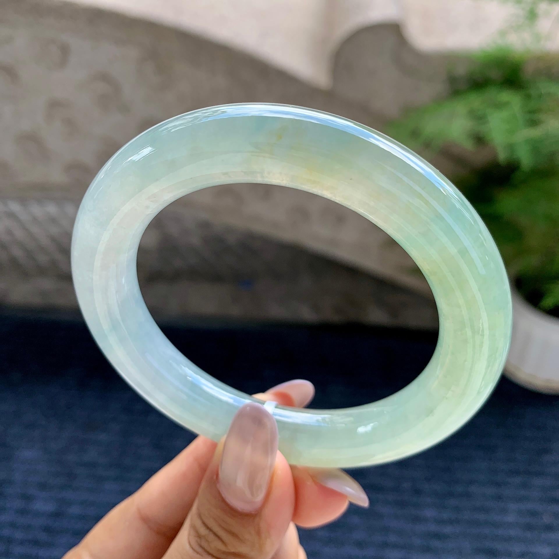 糯冰种晴水圆条手镯（58.2mm）（yc175804）