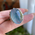 冰种蓝底鸽子蛋戒面裸石（yc234324）