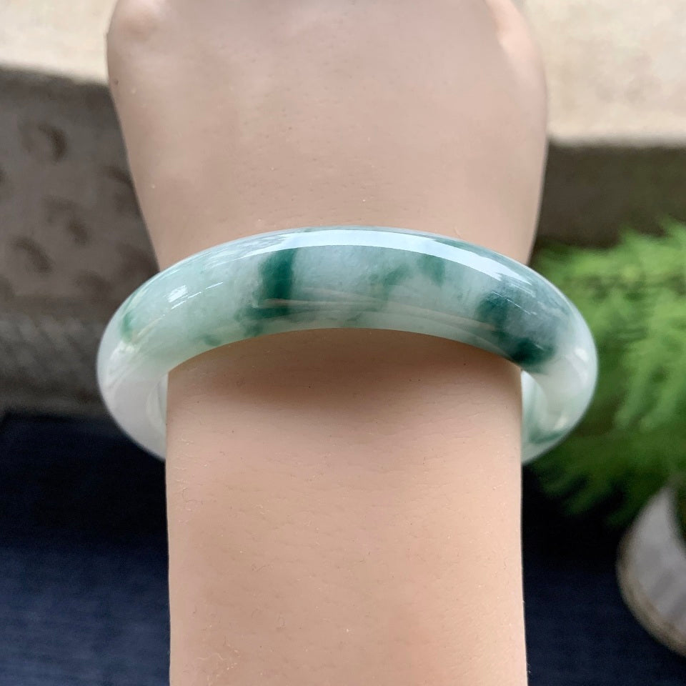 细糯种飘花平安镯（59.2mm）（yc093441）