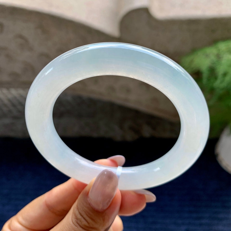 糯冰种无色圆条手镯（56mm）（yc116911）