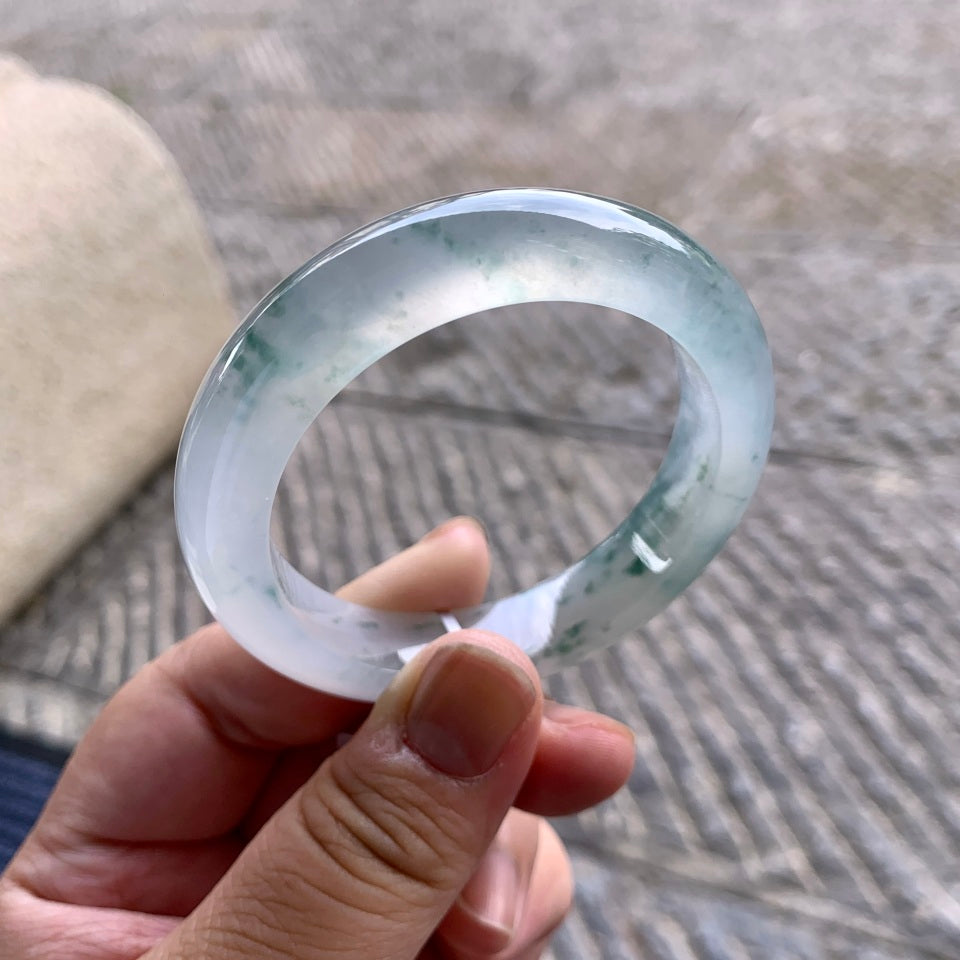冰种飘花平安镯（50.6mm）（yc097793）