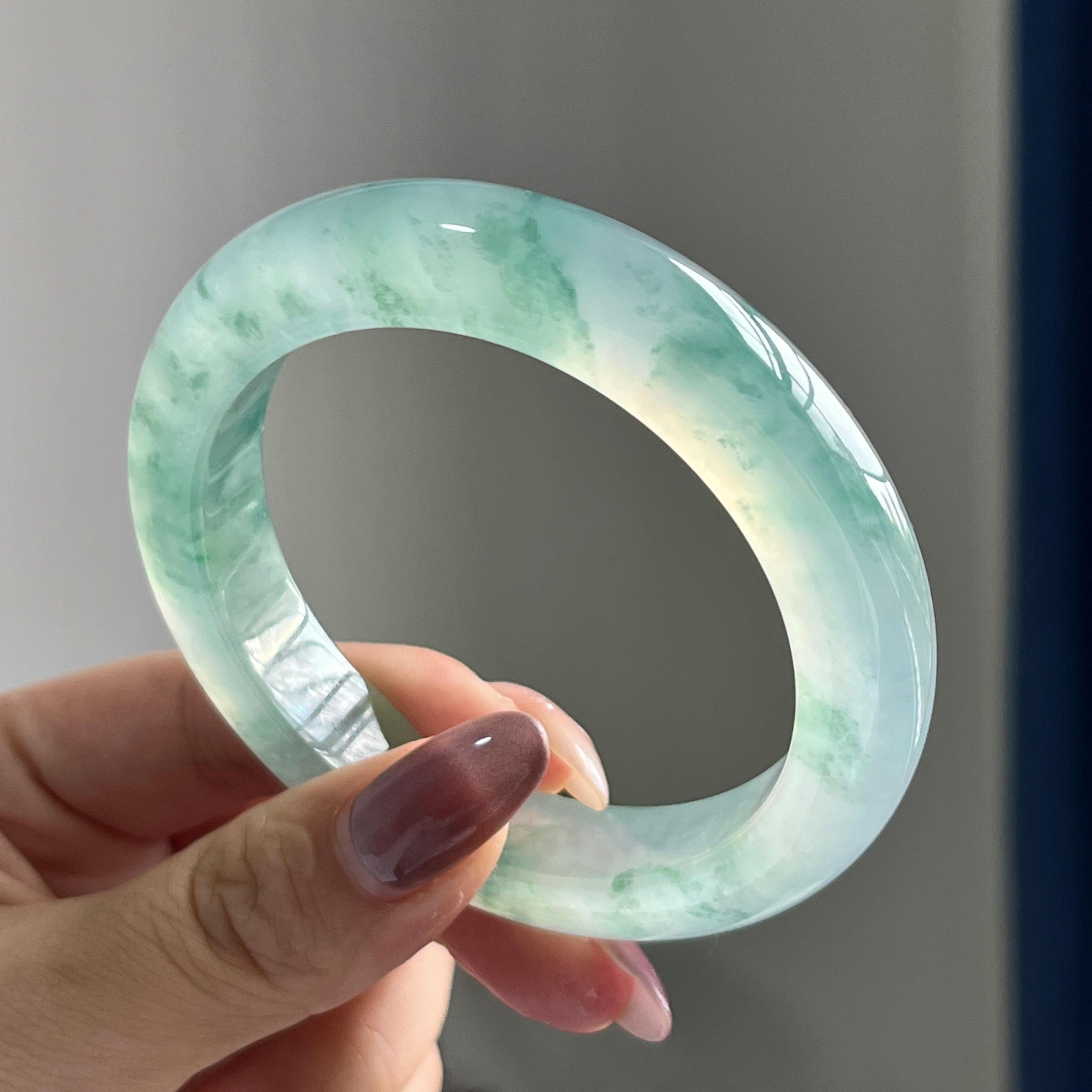 冰种飘花平安镯（56圈）（yc197822）