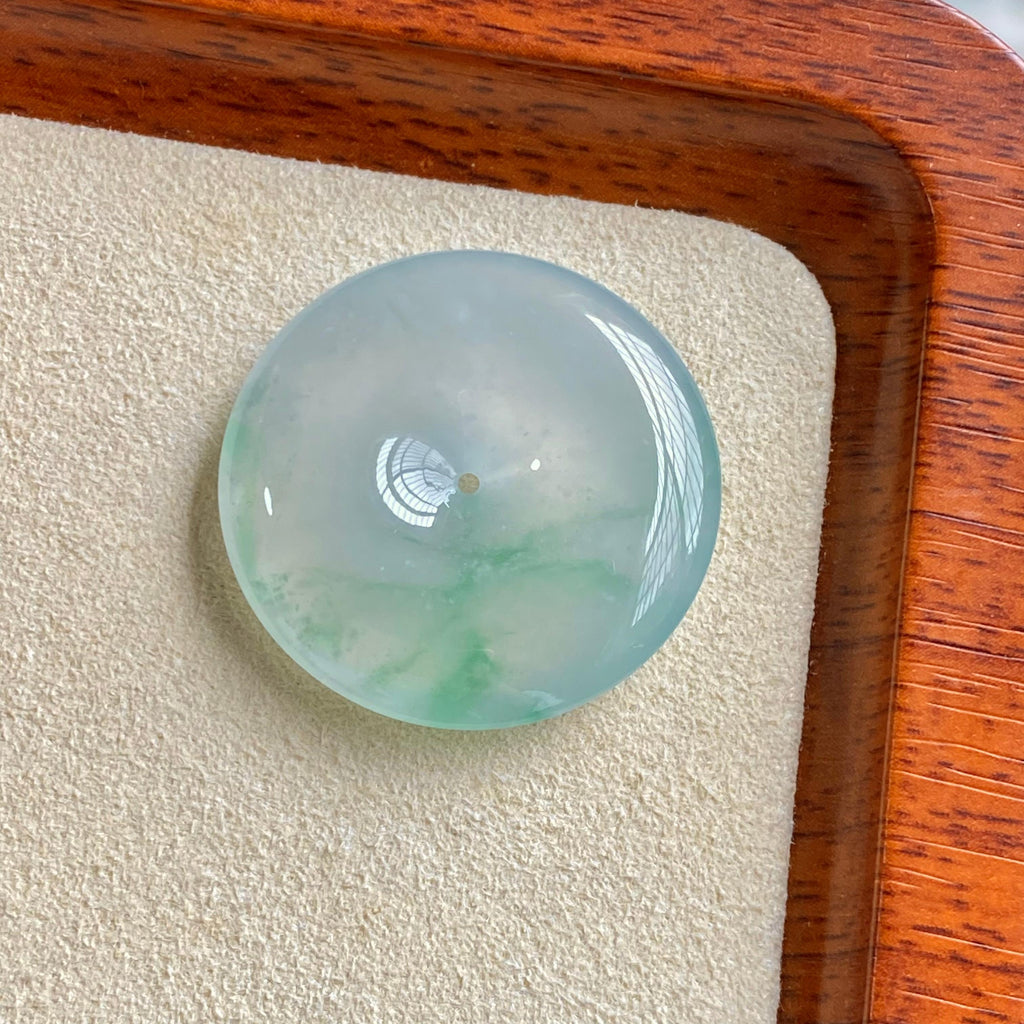 冰种飘金丝阳绿平安扣吊坠（yc196848）