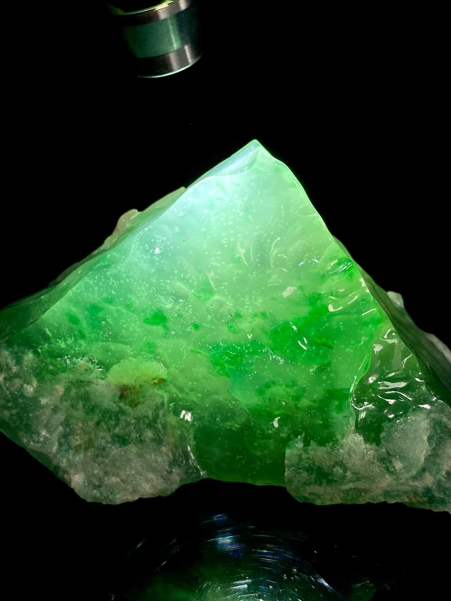 毛料｜高冰木那飘绿花雪花棉（yc359457）