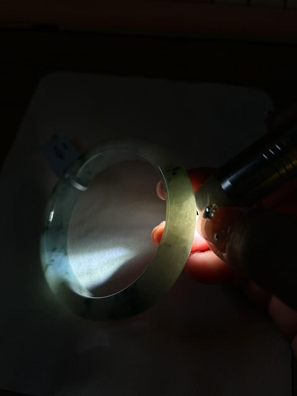 糯冰种飘花平安镯（57.6mm）（yc081145）