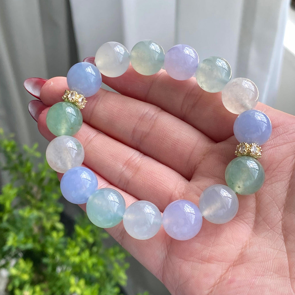 冰种多宝单圈手串（15颗）（yc203589）