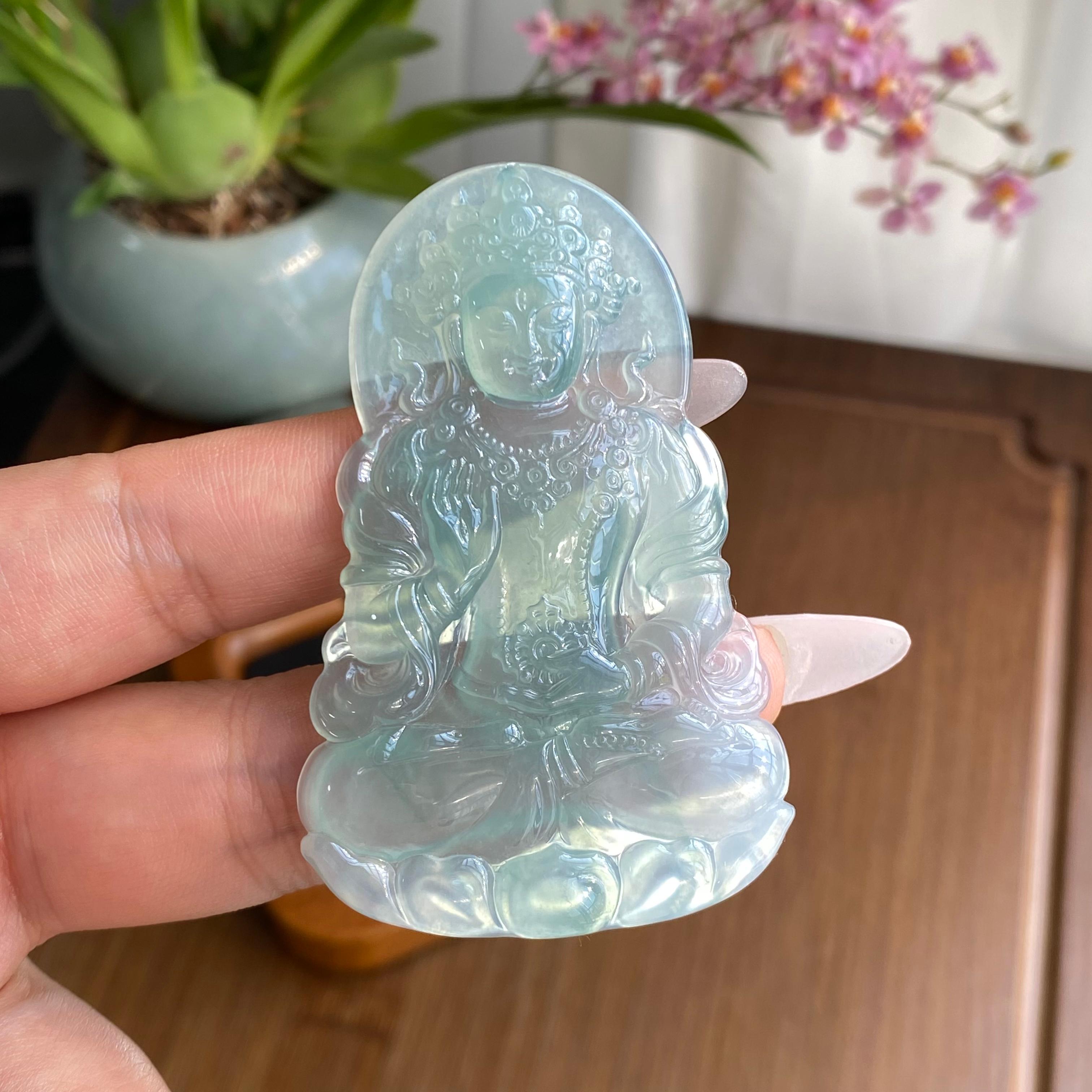 冰种晴底观音吊坠（yc297105）