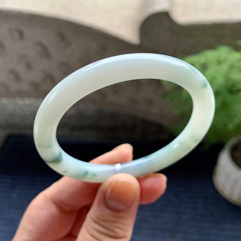 糯种飘花贵妃手镯（53.6mm）（yc093443）