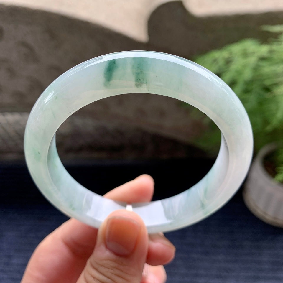 细糯种飘花平安镯（58.4mm）（yc097808）