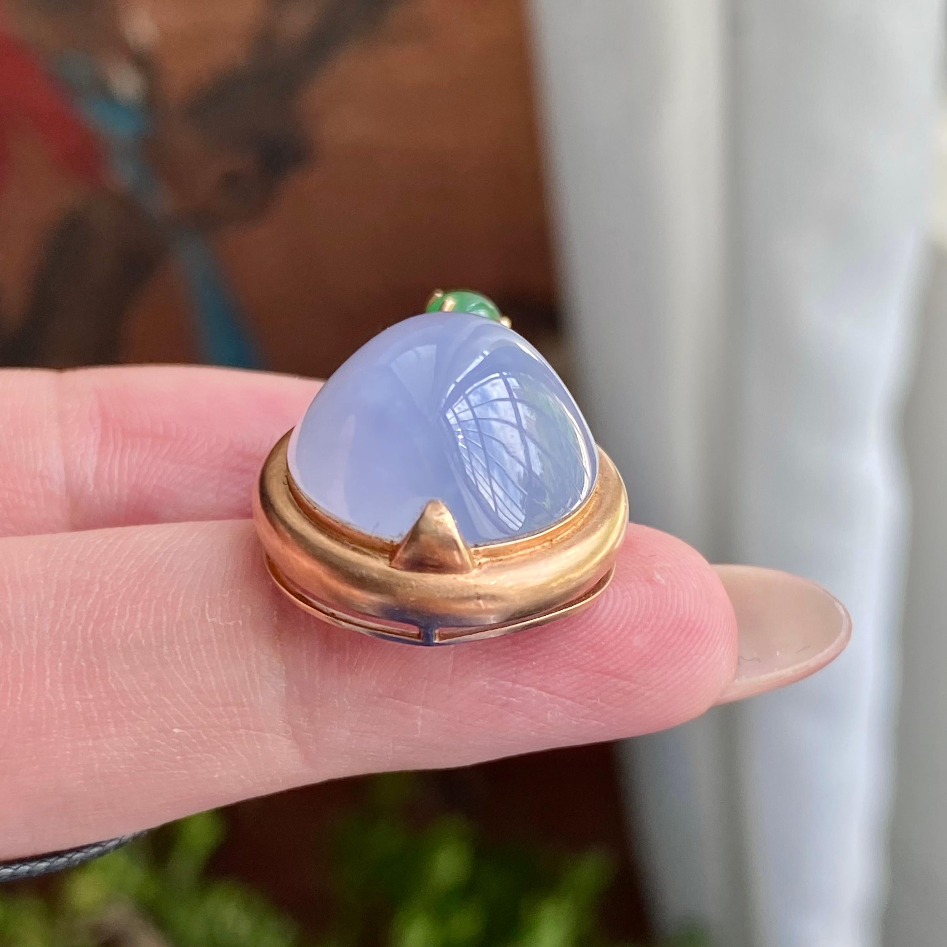 18k金镶冰种鸽子蛋紫罗兰吊坠（yc235116）