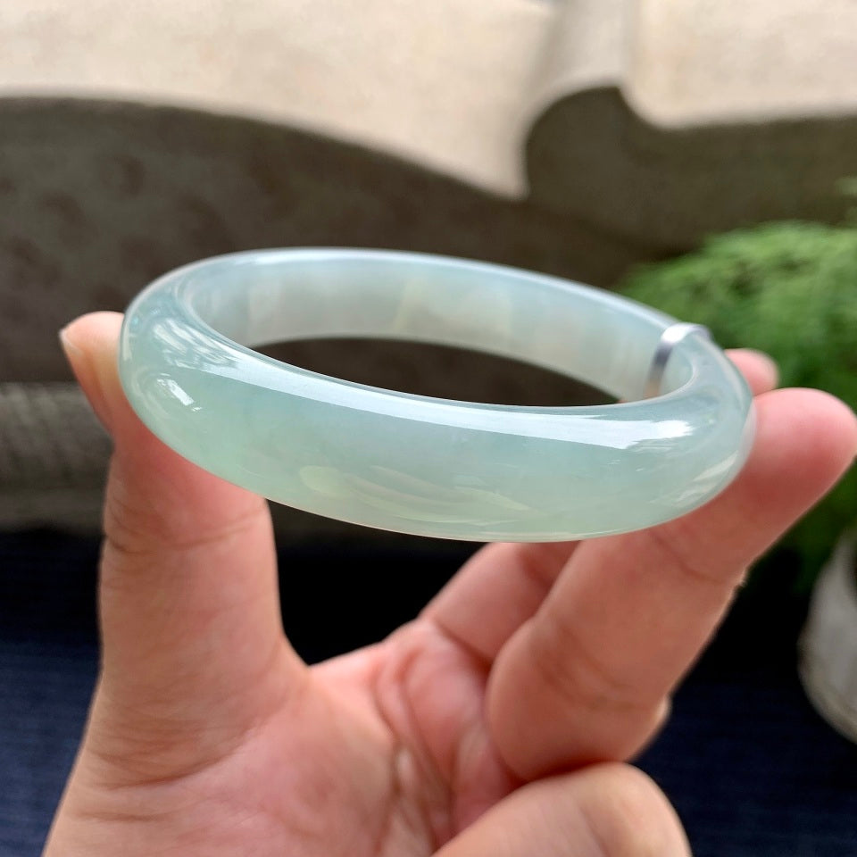 糯冰种晴水底平安镯（57.8mm）（yc107676）