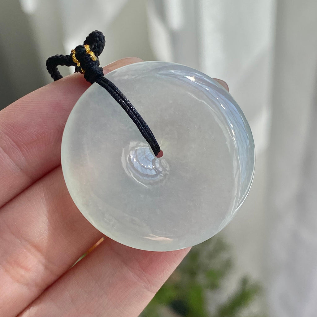 糯冰种白月光平安扣吊坠（yc233033）