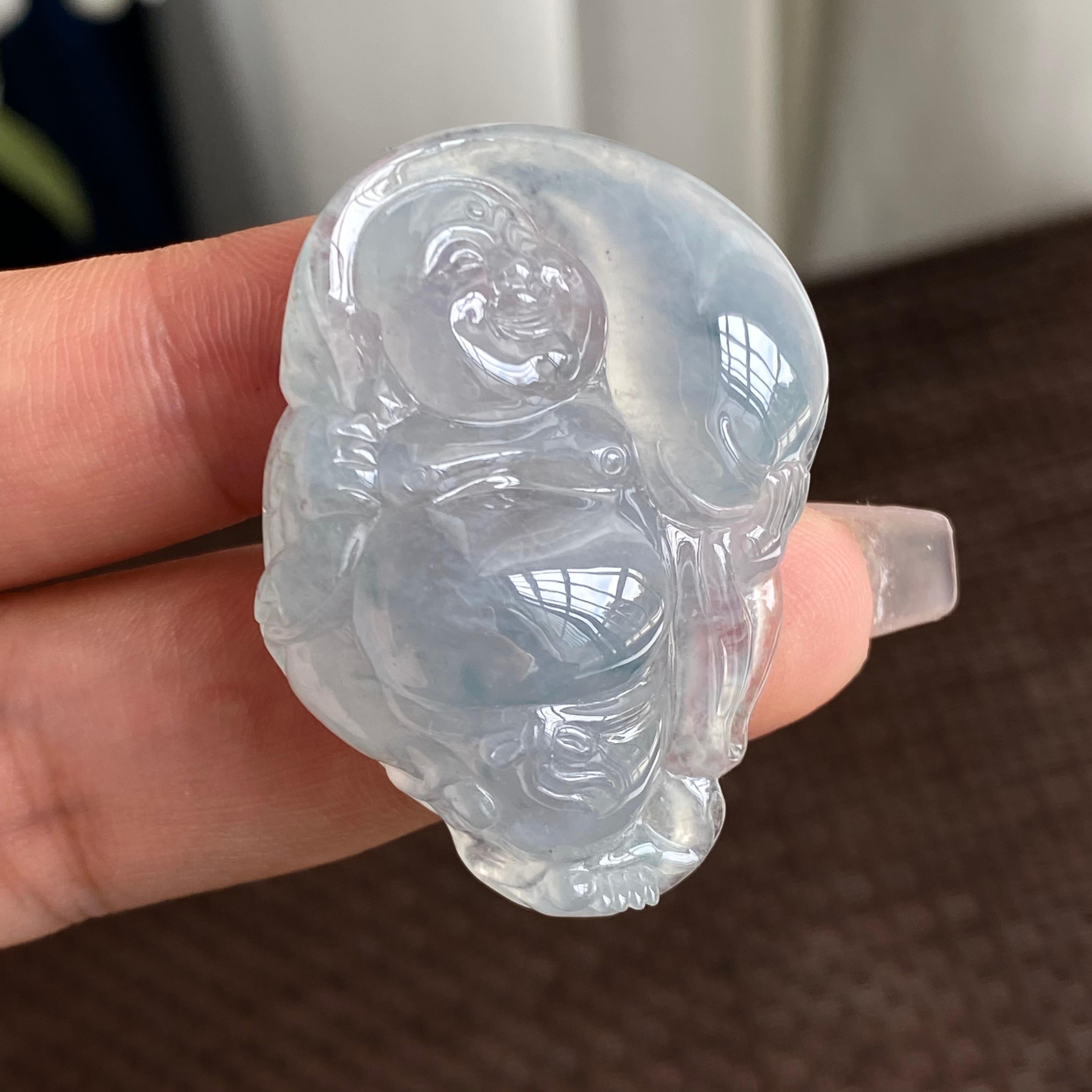 糯冰种白月光佛公吊坠（yc293139）