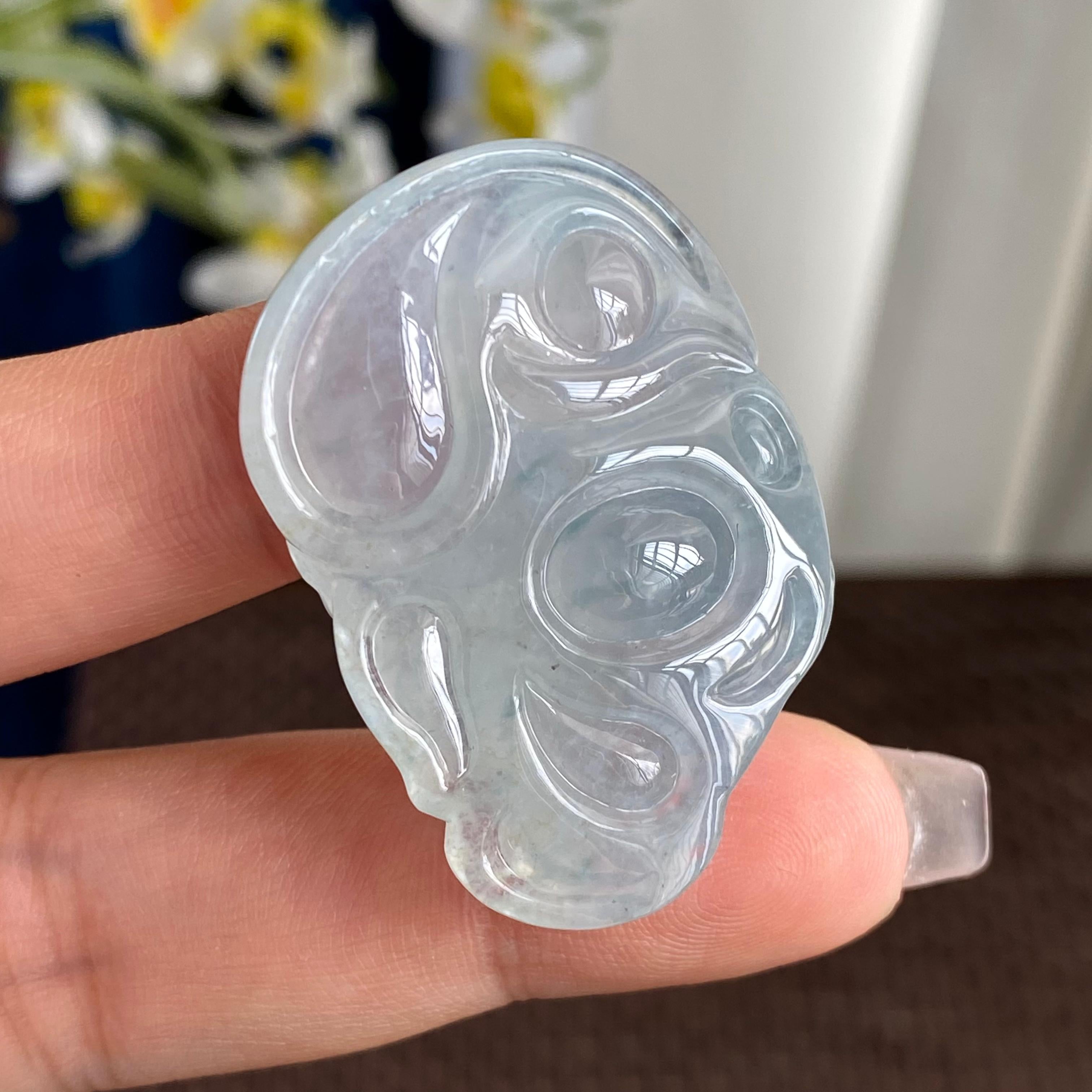 糯冰种白月光佛公吊坠（yc293139）