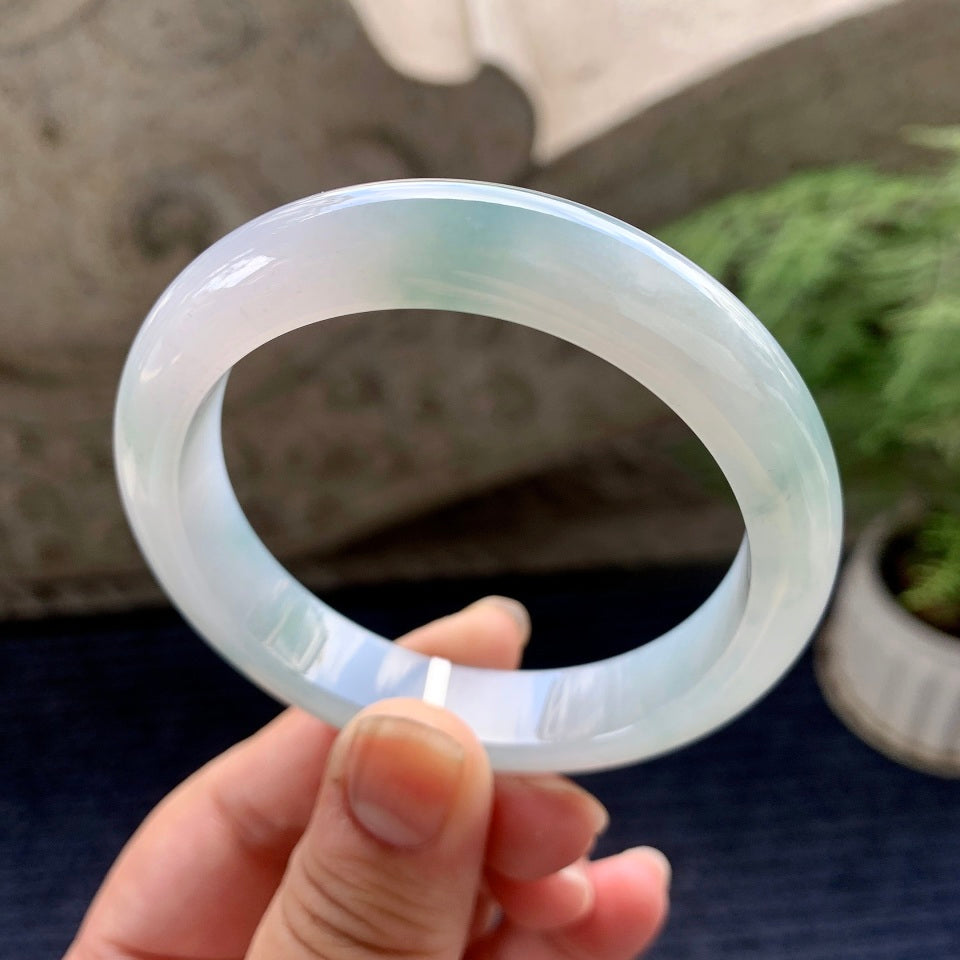 细糯种飘花平安镯（55.7mm）（yc090495）