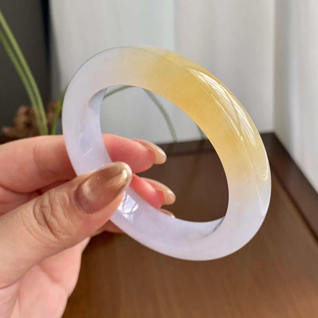 糯冰种黄翡平安镯（52圈）（yc258952）