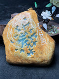 大马坎冰蓝晴开窗手镯料（yc693776）