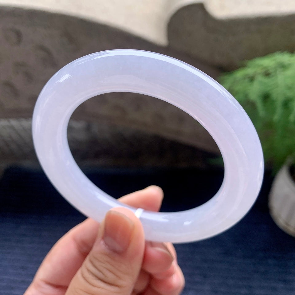 细糯种淡紫罗兰圆条手镯（57.5mm）（yc110702）