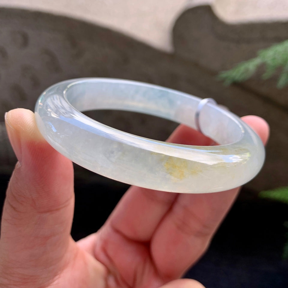 冰种雪花棉黄翡平安镯（56.4mm）（TF07073822）