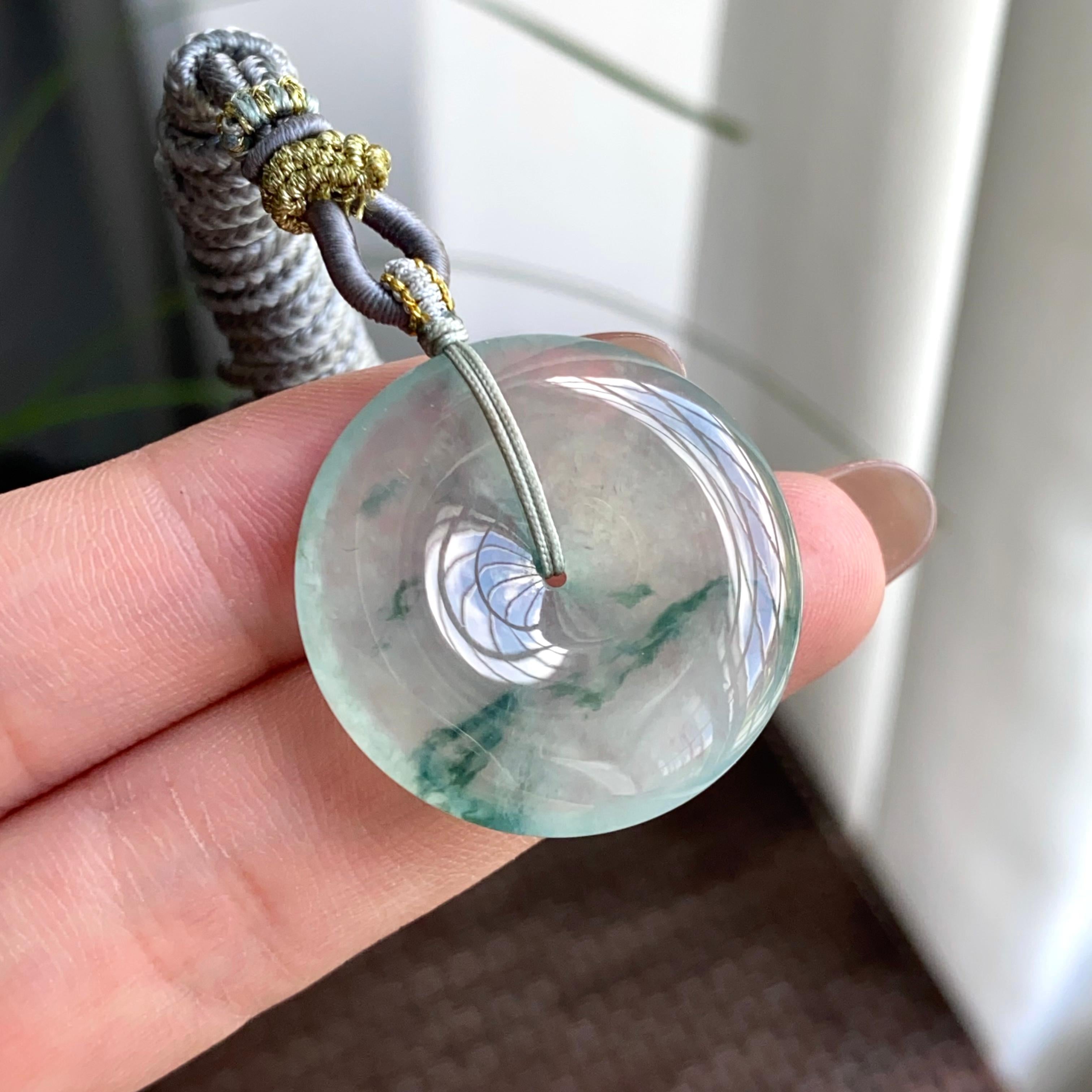 冰种飘花平安扣吊坠（yc263854）