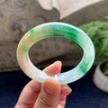 糯种黄加绿平安镯（51.2mm）（yc089898）