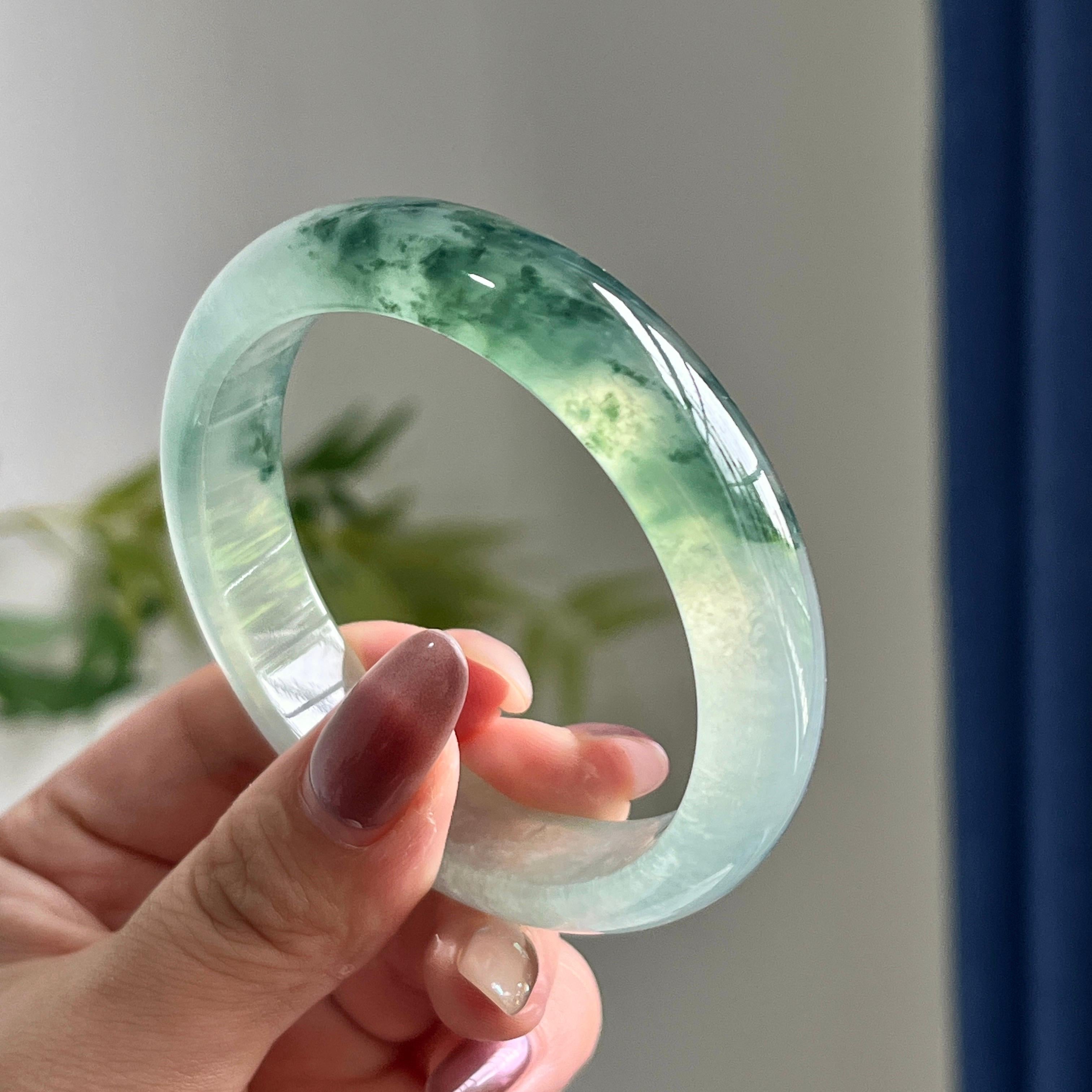 冰种飘花平安镯（56圈）（yc197939）