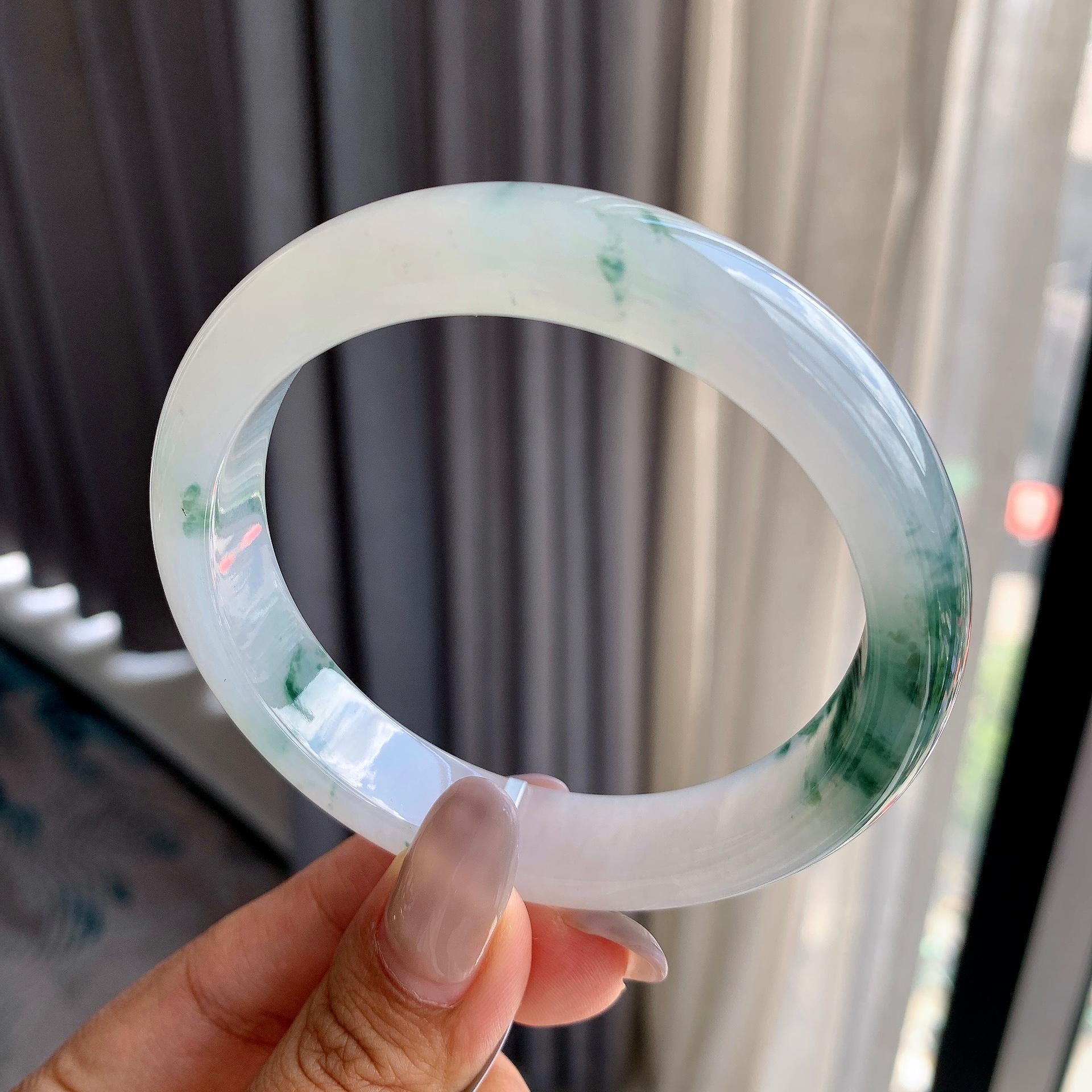 细糯种飘花平安镯（60.6mm）（yc175802）