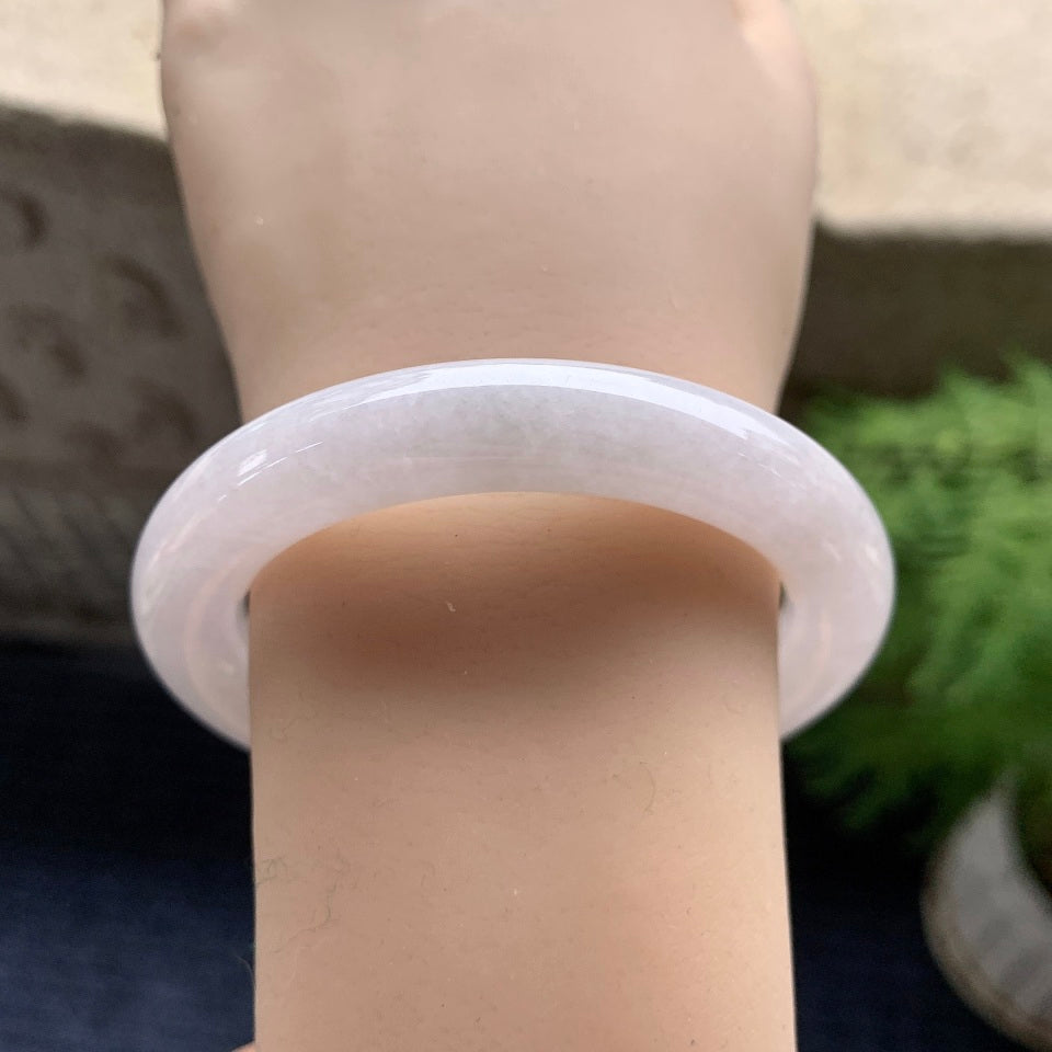糯种无色圆条手镯（52.5mm）（yc093429）