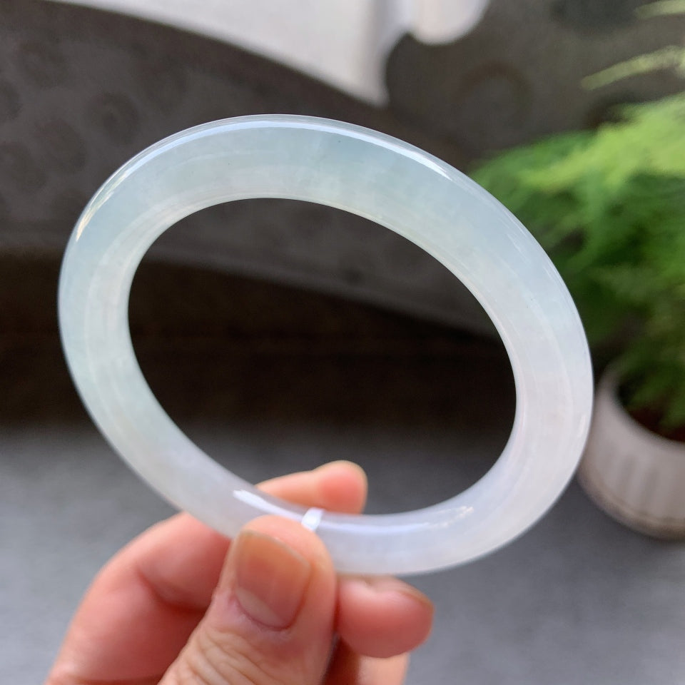 糯化白月光圆条手镯（54.5mm）（yc057183）