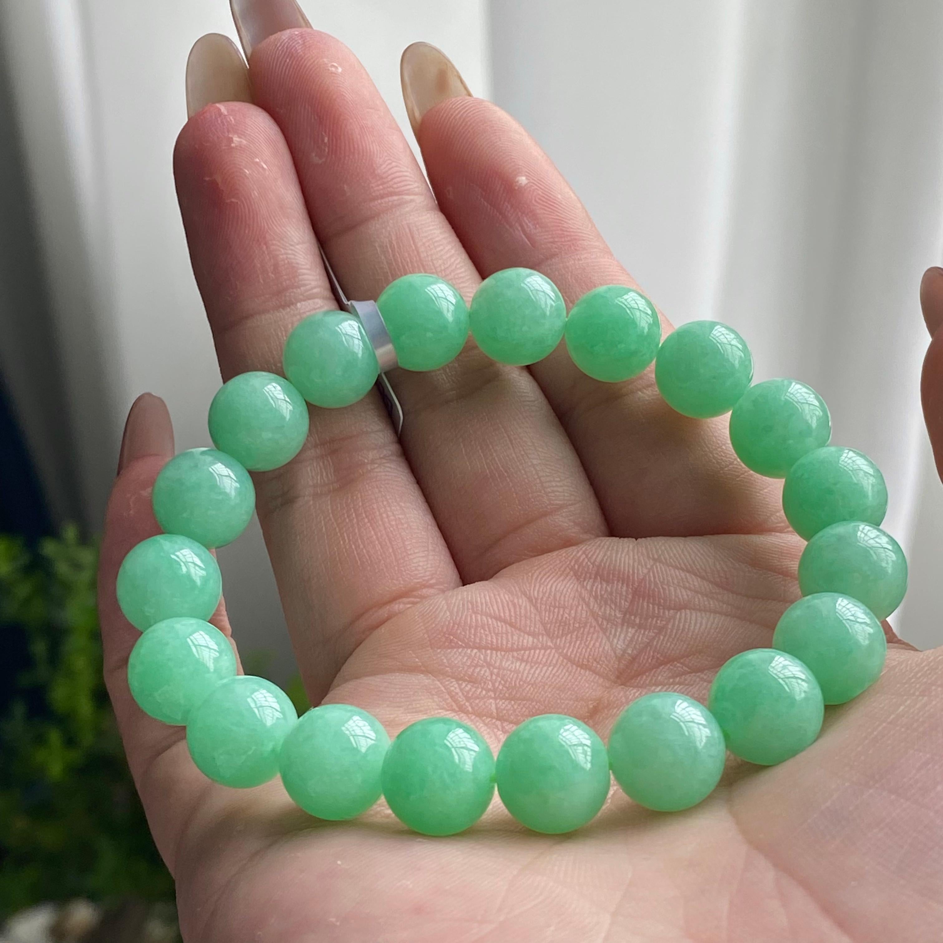 细糯种满绿单圈手串（yc201860）