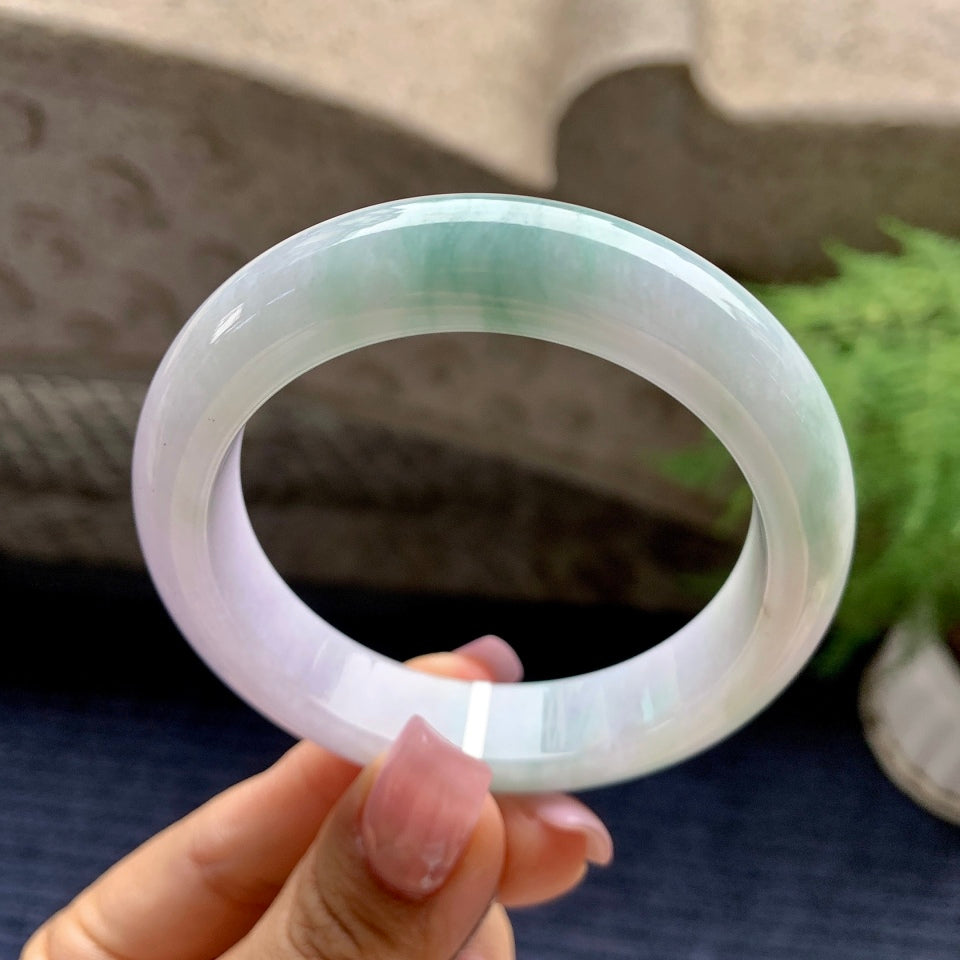 豆种紫罗兰飘花平安镯（53.6mm）（yc092185）
